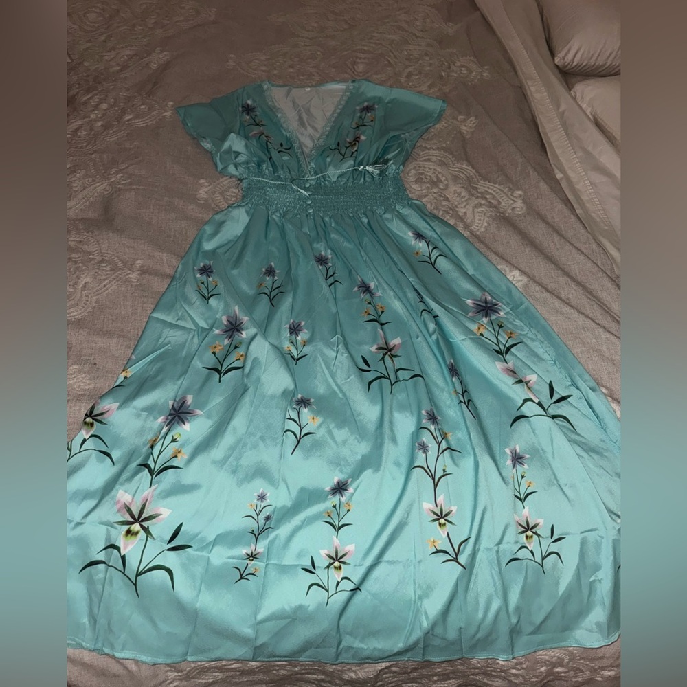 New Women’s Long Mineral Green/Teal Maxi Dress Size XL